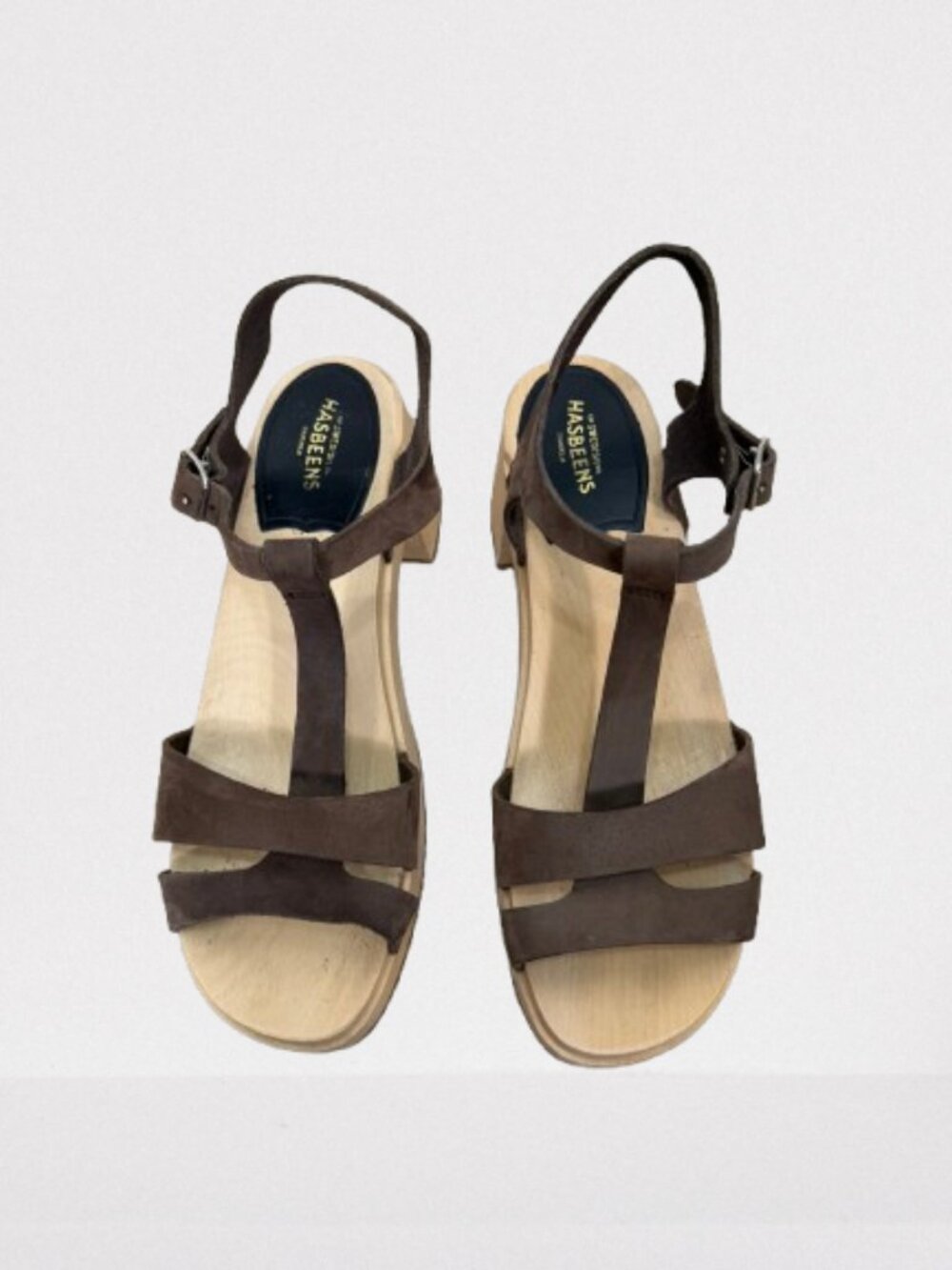 Swedish Hasbeens Brown Birgit Leather Clog Sandals Size EU 39/US 9 - Picture 2 of 11